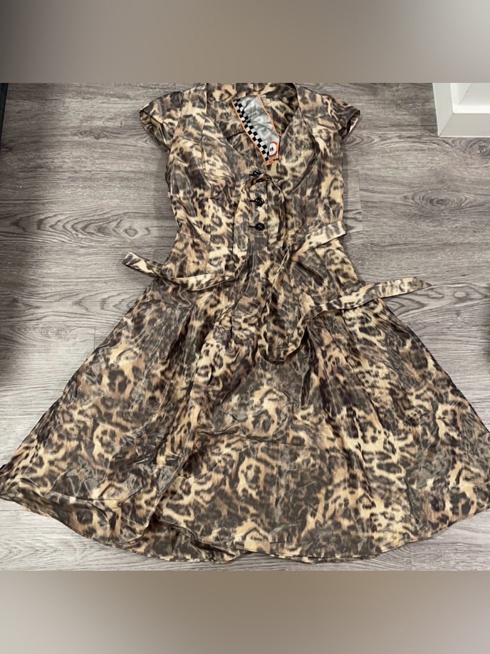 L.A.M.B. 2008 spring collection cheetah print dress Y2K vintage - Picture 3 of 14